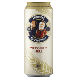 Bia đức thầy tu Apostel Weissbier Hell 5,3% - bia lúa mì ( bia đục ) - Lon 500ml